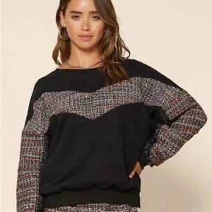 Tweed Contrast Sweatshirt